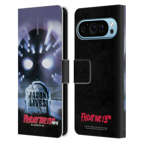 Friday the 13th Part VI Jason Lives Key Art Poster Leather Book Wallet Case Cover For Google Pixel 9 / Pixel 9 Pro