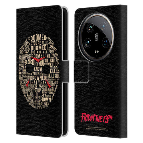 Friday the 13th 1980 Graphics Typography Leather Book Wallet Case Cover For Xiaomi 14 Ultra