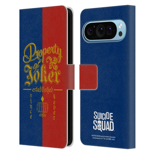 Suicide Squad 2016 Graphics Property Of Joker Leather Book Wallet Case Cover For Google Pixel 9 / Pixel 9 Pro
