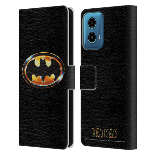 Batman (1989) Key Art Logo Leather Book Wallet Case Cover For Motorola Moto G34 5G