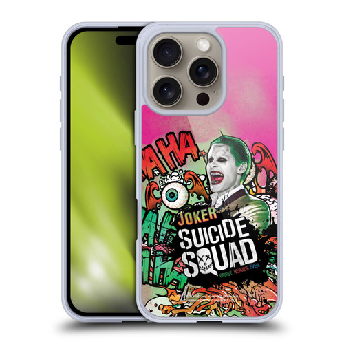 Suicide Squad 2016 Graphics Joker Poster Soft Gel Case for Apple iPhone 16 Pro