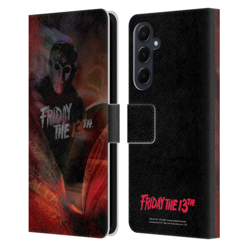 Friday the 13th Part III Key Art Poster Leather Book Wallet Case Cover For Samsung Galaxy A55 5G