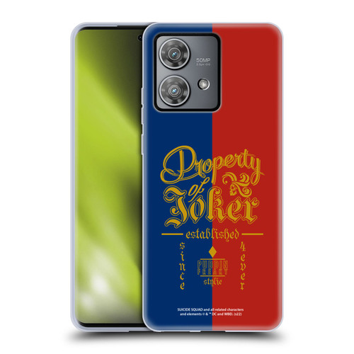 Suicide Squad 2016 Graphics Property Of Joker Soft Gel Case for Motorola Edge 40 Neo 5G