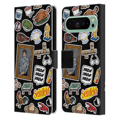 Seinfeld Graphics Sticker Collage Leather Book Wallet Case Cover For Google Pixel 9 Pro XL