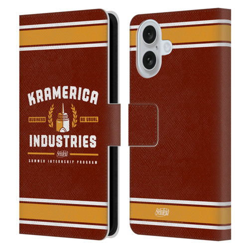 Seinfeld Graphics Kramerica Industries Leather Book Wallet Case Cover For Apple iPhone 16