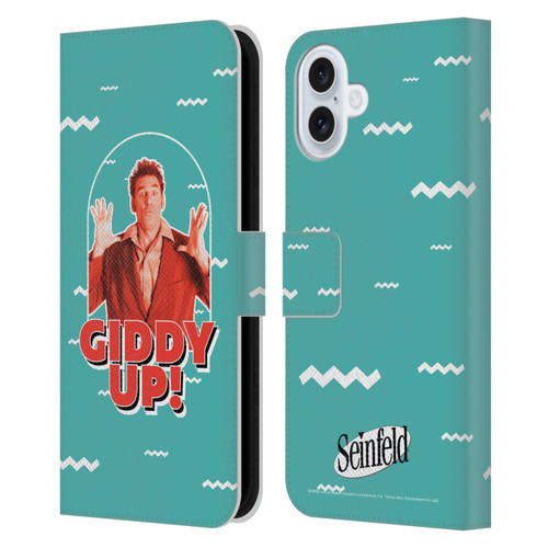 Seinfeld Graphics Giddy Up! Leather Book Wallet Case Cover For Apple iPhone 16 Plus