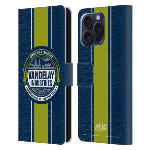 Seinfeld Graphics Vandelay Industries Leather Book Wallet Case Cover For Apple iPhone 16 Pro Max