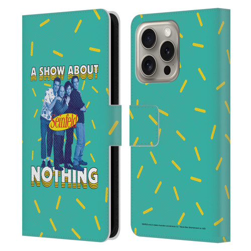 Seinfeld Graphics A Show About Nothing Leather Book Wallet Case Cover For Apple iPhone 16 Pro