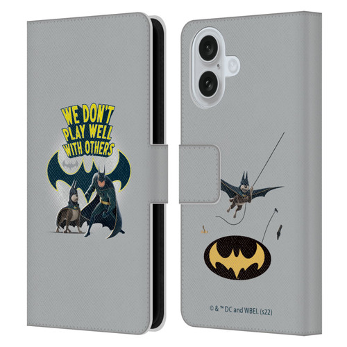 DC League Of Super Pets Graphics We Don't Play Well With Others Leather Book Wallet Case Cover For Apple iPhone 16
