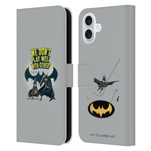 DC League Of Super Pets Graphics We Don't Play Well With Others Leather Book Wallet Case Cover For Apple iPhone 16 Plus