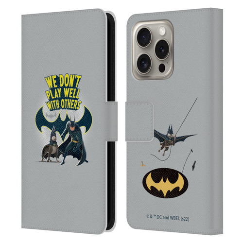 DC League Of Super Pets Graphics We Don't Play Well With Others Leather Book Wallet Case Cover For Apple iPhone 16 Pro