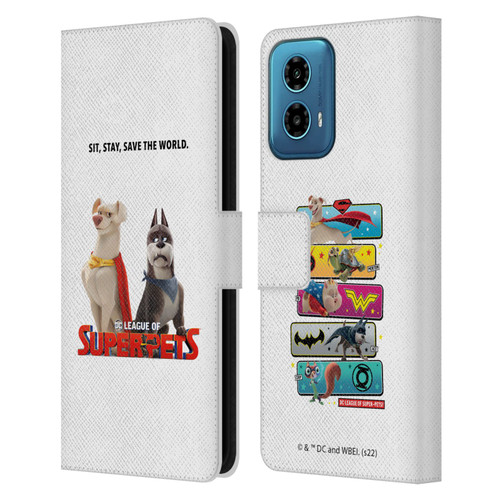 DC League Of Super Pets Graphics Characters 1 Leather Book Wallet Case Cover For Motorola Moto G34 5G