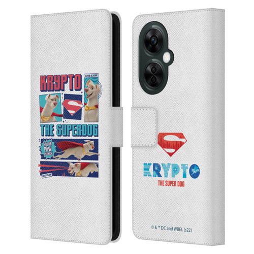 DC League Of Super Pets Graphics Krypto The Superdog Leather Book Wallet Case Cover For OnePlus Nord CE 3 Lite 5G