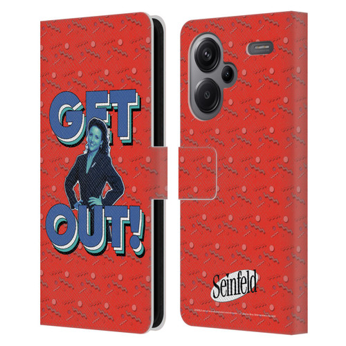 Seinfeld Graphics Get Out! Leather Book Wallet Case Cover For Xiaomi Redmi Note 13 Pro Plus 5G