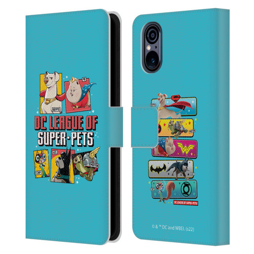 DC League Of Super Pets Graphics Characters 2 Leather Book Wallet Case Cover For Sony Xperia 5 V 5G