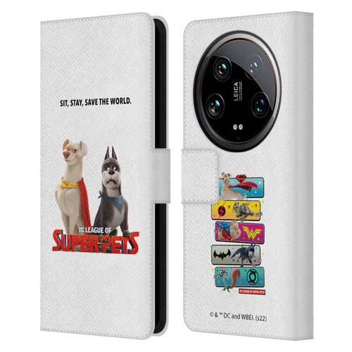 DC League Of Super Pets Graphics Characters 1 Leather Book Wallet Case Cover For Xiaomi 14 Ultra