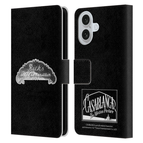 Casablanca Graphics Rick's Cafe Leather Book Wallet Case Cover For Apple iPhone 16