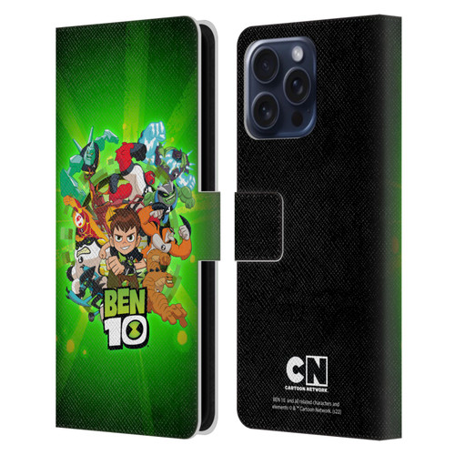 Ben 10: Animated Series Graphics Character Art Leather Book Wallet Case Cover For Apple iPhone 16 Pro Max