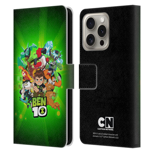 Ben 10: Animated Series Graphics Character Art Leather Book Wallet Case Cover For Apple iPhone 16 Pro