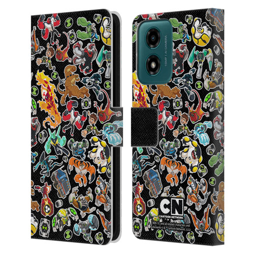 Ben 10: Animated Series Graphics Alien Pattern Leather Book Wallet Case Cover For Motorola Moto G04/G04s/G24 4G