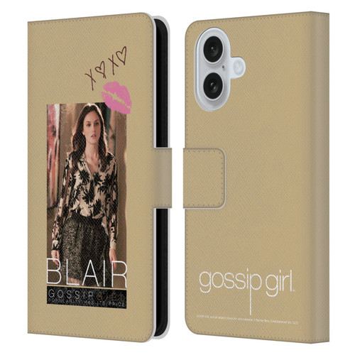 Gossip Girl Graphics Blair Leather Book Wallet Case Cover For Apple iPhone 16
