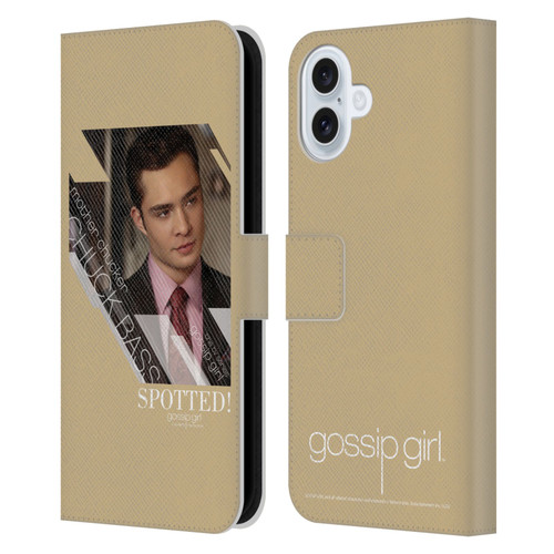 Gossip Girl Graphics Chuck Leather Book Wallet Case Cover For Apple iPhone 16 Plus