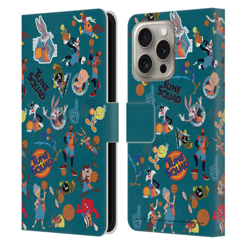 Space Jam: A New Legacy Graphics Squad Leather Book Wallet Case Cover For Apple iPhone 16 Pro