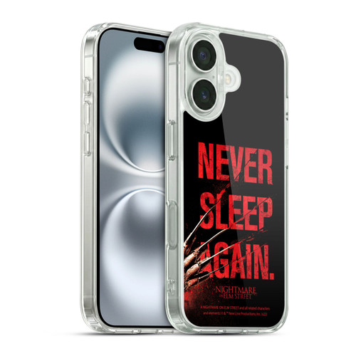 A Nightmare On Elm Street (2010) Graphics Never Sleep Again Soft Gel Case for Apple iPhone 16 & MagSafe