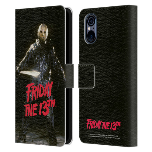 Friday the 13th Part VIII Jason Takes Manhattan Graphics Jason Voorhees Leather Book Wallet Case Cover For Sony Xperia 5 V 5G