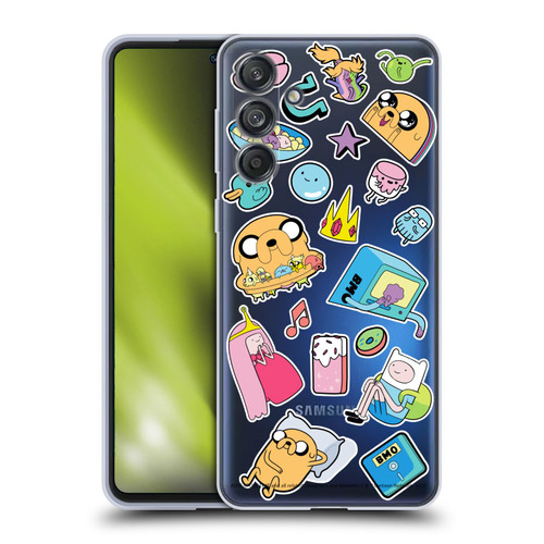 Adventure Time Graphics Icons Soft Gel Case for Samsung Galaxy M55 5G