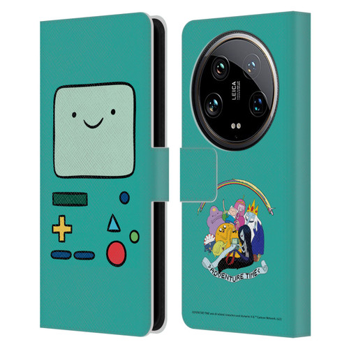 Adventure Time Graphics BMO Leather Book Wallet Case Cover For Xiaomi 14 Ultra