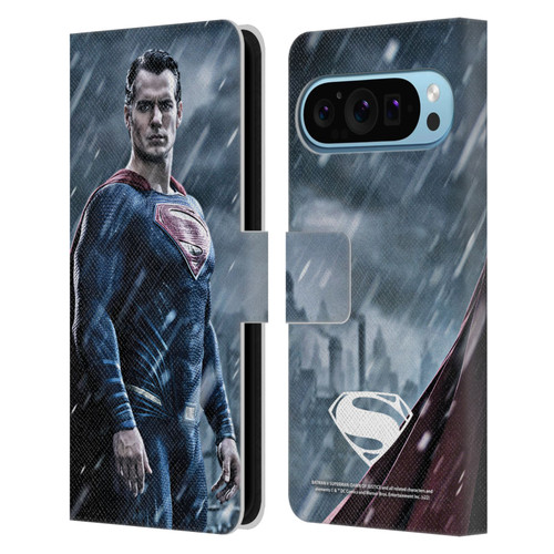 Batman V Superman: Dawn of Justice Graphics Superman Leather Book Wallet Case Cover For Google Pixel 9 / Pixel 9 Pro
