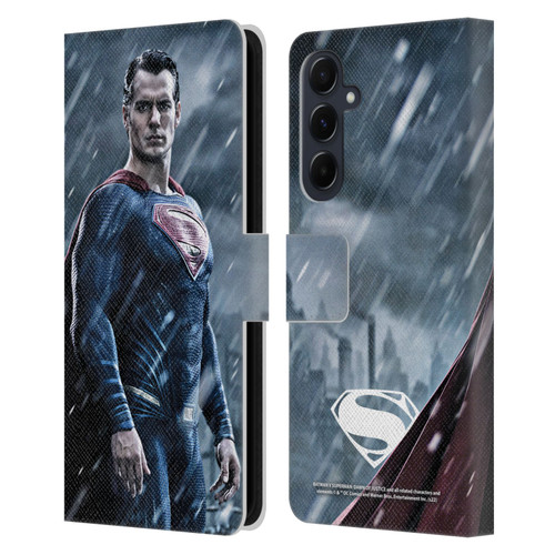 Batman V Superman: Dawn of Justice Graphics Superman Leather Book Wallet Case Cover For Samsung Galaxy A55 5G