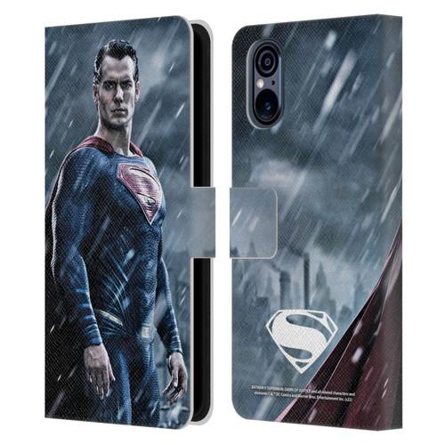 Batman V Superman: Dawn of Justice Graphics Superman Leather Book Wallet Case Cover For Sony Xperia 5 V 5G
