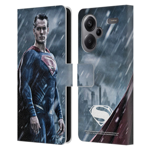 Batman V Superman: Dawn of Justice Graphics Superman Leather Book Wallet Case Cover For Xiaomi Redmi Note 13 Pro Plus 5G