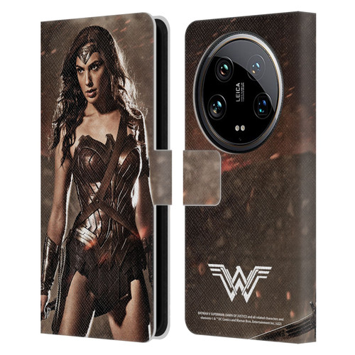 Batman V Superman: Dawn of Justice Graphics Wonder Woman Leather Book Wallet Case Cover For Xiaomi 14 Ultra