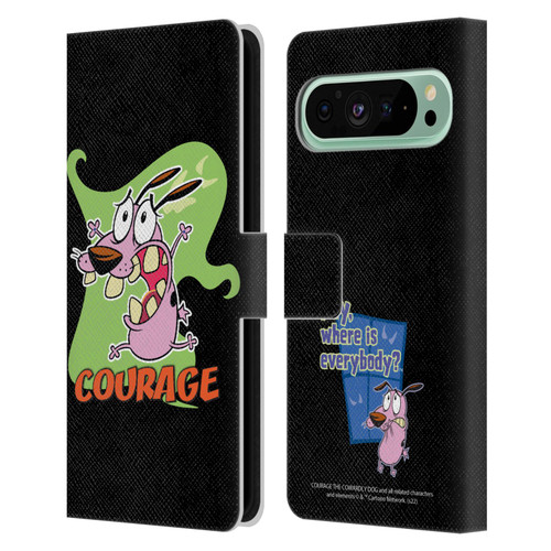 Courage The Cowardly Dog Graphics Character Art Leather Book Wallet Case Cover For Google Pixel 9 Pro XL