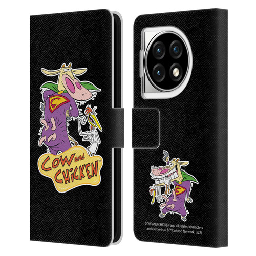 Cow and Chicken Graphics Super Cow Leather Book Wallet Case Cover For OPPO OnePlus Ace 3 5G