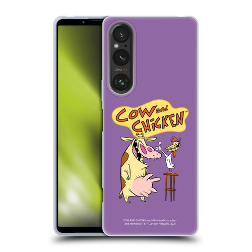 Cow and Chicken Graphics Character Art Soft Gel Case for Sony Xperia 1 V 5G