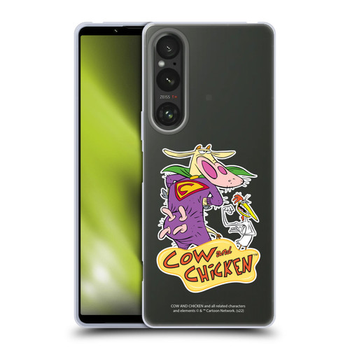 Cow and Chicken Graphics Super Cow Soft Gel Case for Sony Xperia 1 V 5G