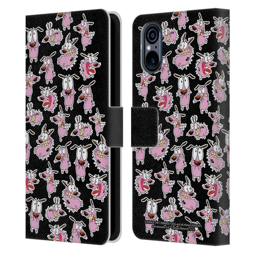 Courage The Cowardly Dog Graphics Pattern Leather Book Wallet Case Cover For Sony Xperia 5 V 5G
