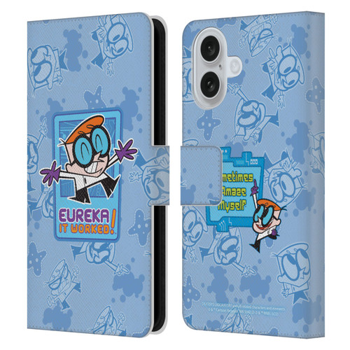 Dexter's Laboratory Graphics It Worked Leather Book Wallet Case Cover For Apple iPhone 16