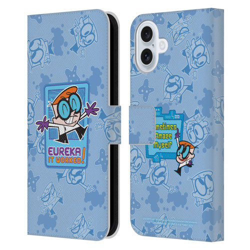 Dexter's Laboratory Graphics It Worked Leather Book Wallet Case Cover For Apple iPhone 16 Plus