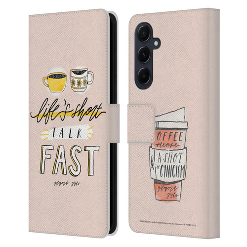 Gilmore Girls Graphics Life's Short Talk Fast Leather Book Wallet Case Cover For Samsung Galaxy A55 5G