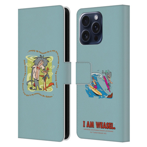 I Am Weasel. Graphics Hello Good Sir Leather Book Wallet Case Cover For Apple iPhone 16 Pro Max