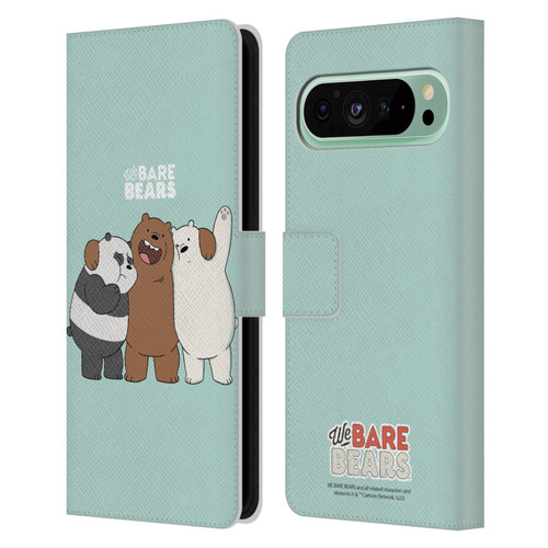 We Bare Bears Character Art Group 1 Leather Book Wallet Case Cover For Google Pixel 9 Pro XL