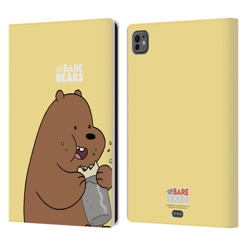 We Bare Bears Character Art Grizzly Leather Book Wallet Case Cover For Apple iPad Pro 11 M4 2024