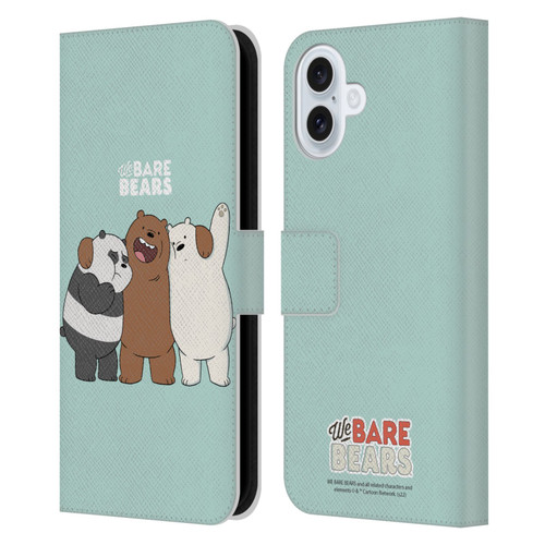 We Bare Bears Character Art Group 1 Leather Book Wallet Case Cover For Apple iPhone 16 Plus