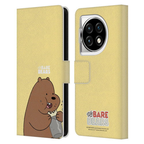 We Bare Bears Character Art Grizzly Leather Book Wallet Case Cover For OPPO OnePlus Ace 3 5G