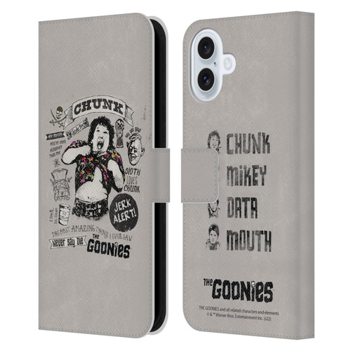 The Goonies Graphics Character Art Leather Book Wallet Case Cover For Apple iPhone 16 Plus